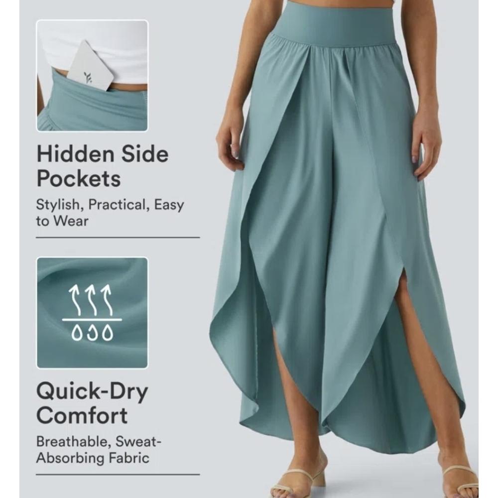 Halara Breezeful High Waisted Palazzo Flowy Pants (L) NWT